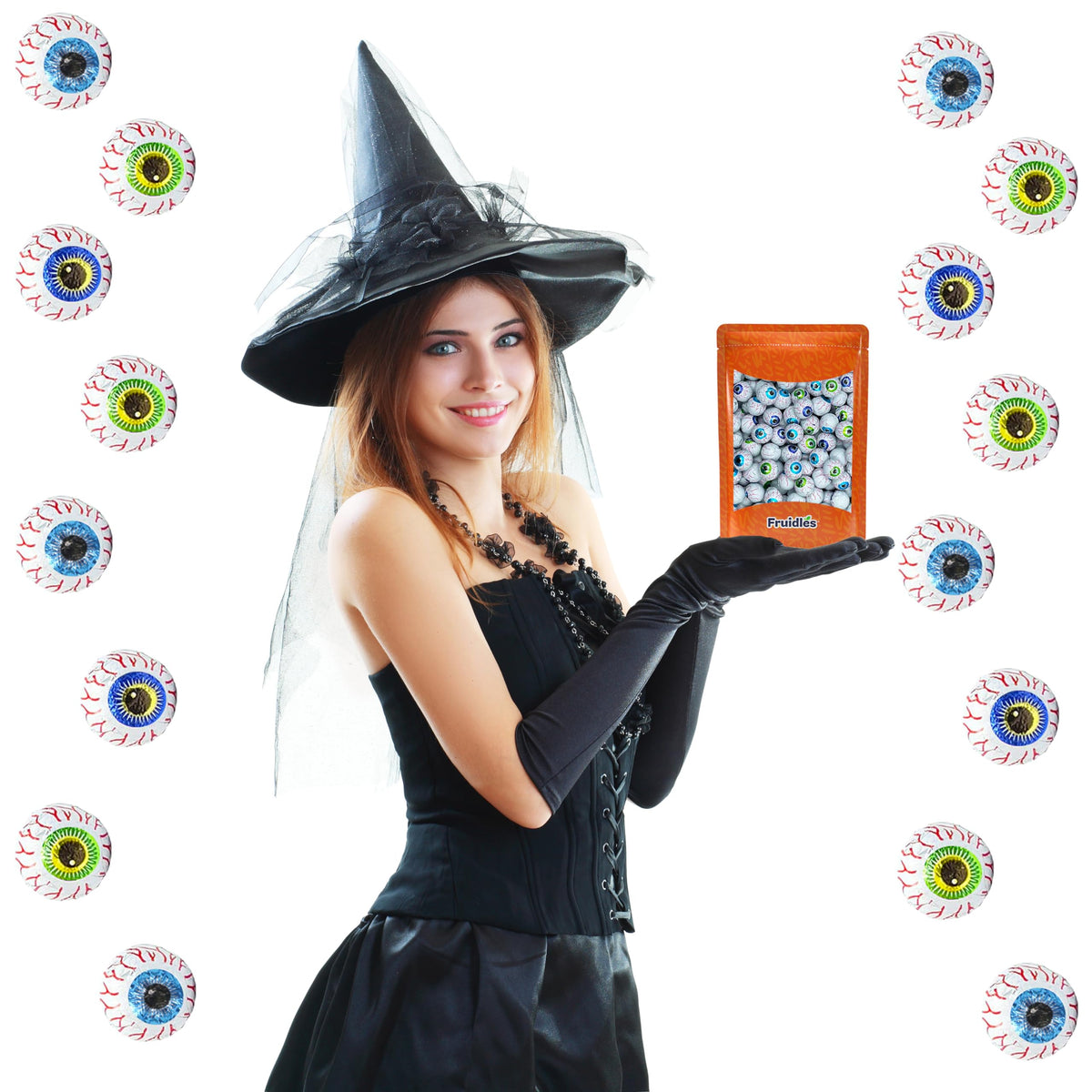 2 Pounds Halloween Double Crisp Chocolatey Eyeballs - Individually Wrapped Googly Eye Balls in Multicolor Foils for Trick-or-Treating, Party Favor Bag
