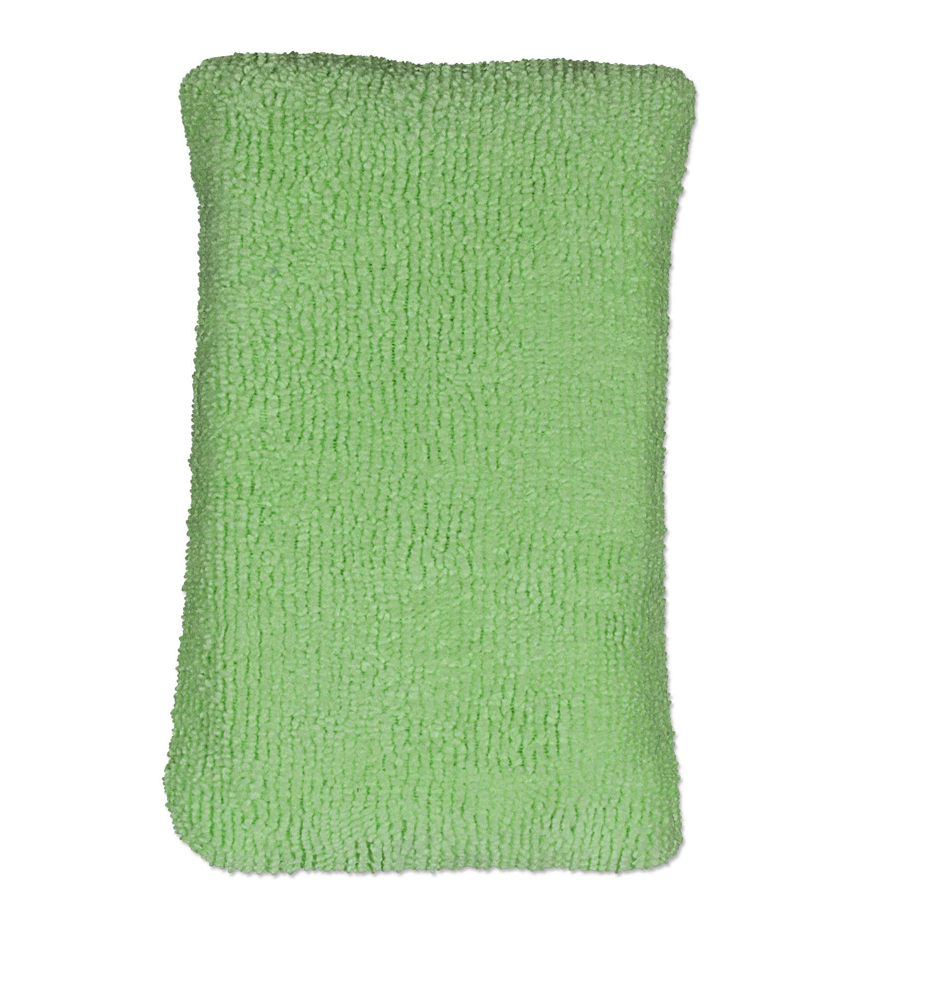 CleanAide Double-Sided Microfiber Sponge 2-in-1 Scrubber for Kitchen and Bathroom, Reusable Non-Scratch Dishwashing, Heavy-Duty Scouring, Absorbent