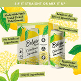 Belvoir Farms Sparkling Elderflower Flavored Lemonade | Delicious On It's Own Or As A Mixer | Product of The UK | 4 Cans, 8.4 fl oz (250mL)