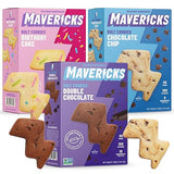 Mavericks Snacks Bolt Cookies Variety Pack - Healthy Plant-Based Snacks for Kids - Low-Calorie Chocolate Chip, Double Chocolate & Birthday Cake