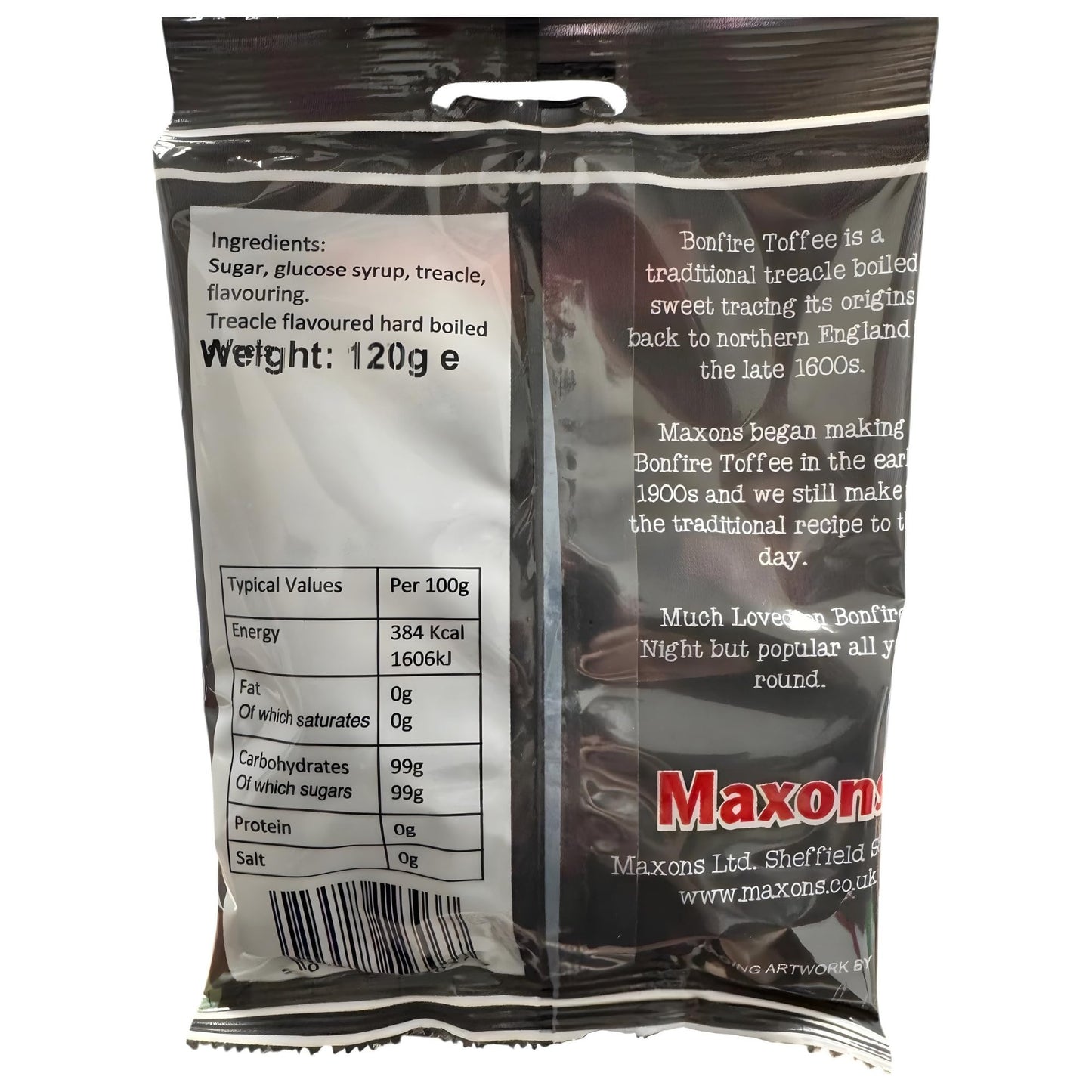 Maxons Bonfire Toffee 4.2 Oz (Pack of 3) Bag - Handmade Treacle Candy Individually Wrapped, Old Fashioned British Candy from England, English Hard