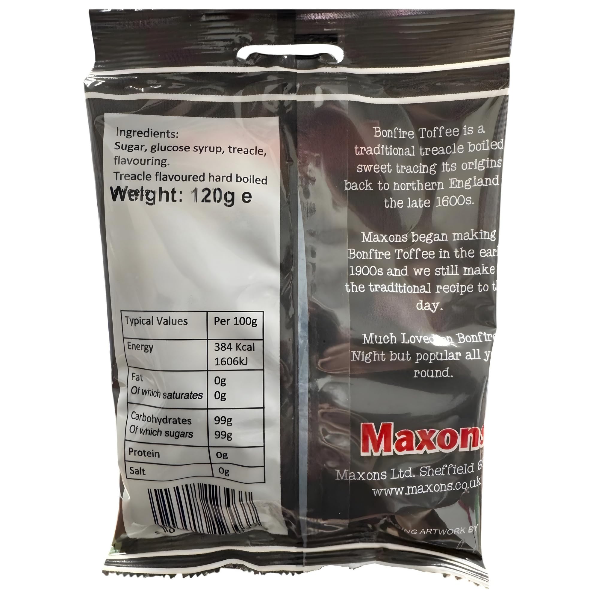 Maxons Bonfire Toffee 4.2 Oz (Pack of 3) Bag - Handmade Treacle Candy Individually Wrapped, Old Fashioned British Candy from England, English Hard