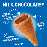 Drumstick Bites Milk Chocolatey Waffle Cone Snacks, Chocolate Dessert, Pantry Snacks 3.5 oz
