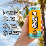 GHOST Energy Drink - 12-Pack, Tropical Mango, 16oz Cans - Energy & Focus & No Artificial Colors - 200mg of Natural Caffeine, L-Carnitine & Taurine