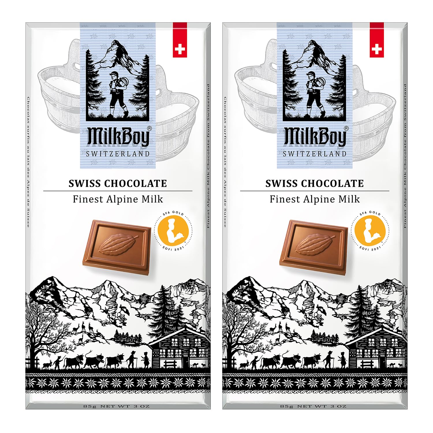 Milkboy Swiss Chocolates Chocolate Bars - Premium Swiss Alpine Milk Chocolate - Smooth European Milk Chocolates Gift - Sustainably Farmed Cocoa