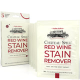Chateau Spill Red Wine Stain Remover Wipes - 5 Count Individually Wrapped to go Wipes for Stubborn Stains on Clothes, Tablecloth, Carpet, Upholstery