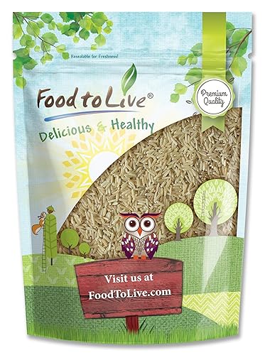 Food to Live Long Grain Brown Rice, 1.5 Pounds - Whole Grain, Raw, Unpolished, Kosher, Vegan Rice. Nutty Flavor, Chewy Texture. Perfect for Salads, Pilafs.