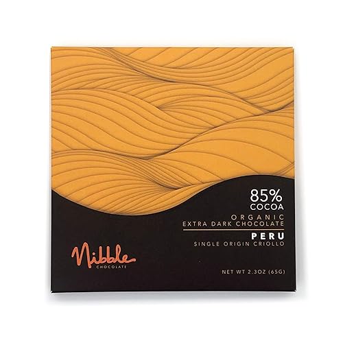 Nibble Chocolate Peru 85% | 3 Pack | Certified Organic | Vegan | 2 Ingredients | Gluten & Soy Free |