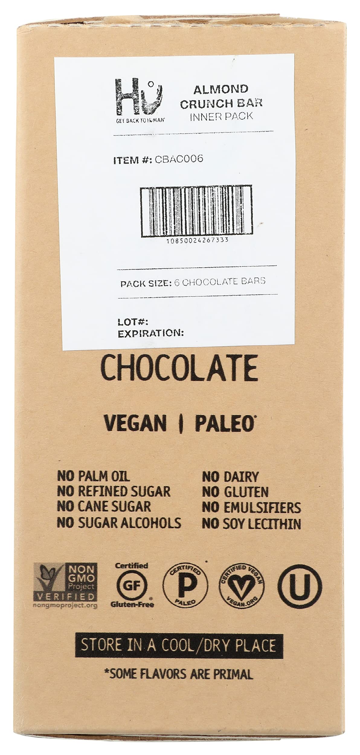 Hu Kitchen Organic Almond Crunch Dark Chocolate Bar, 2.1 OZ