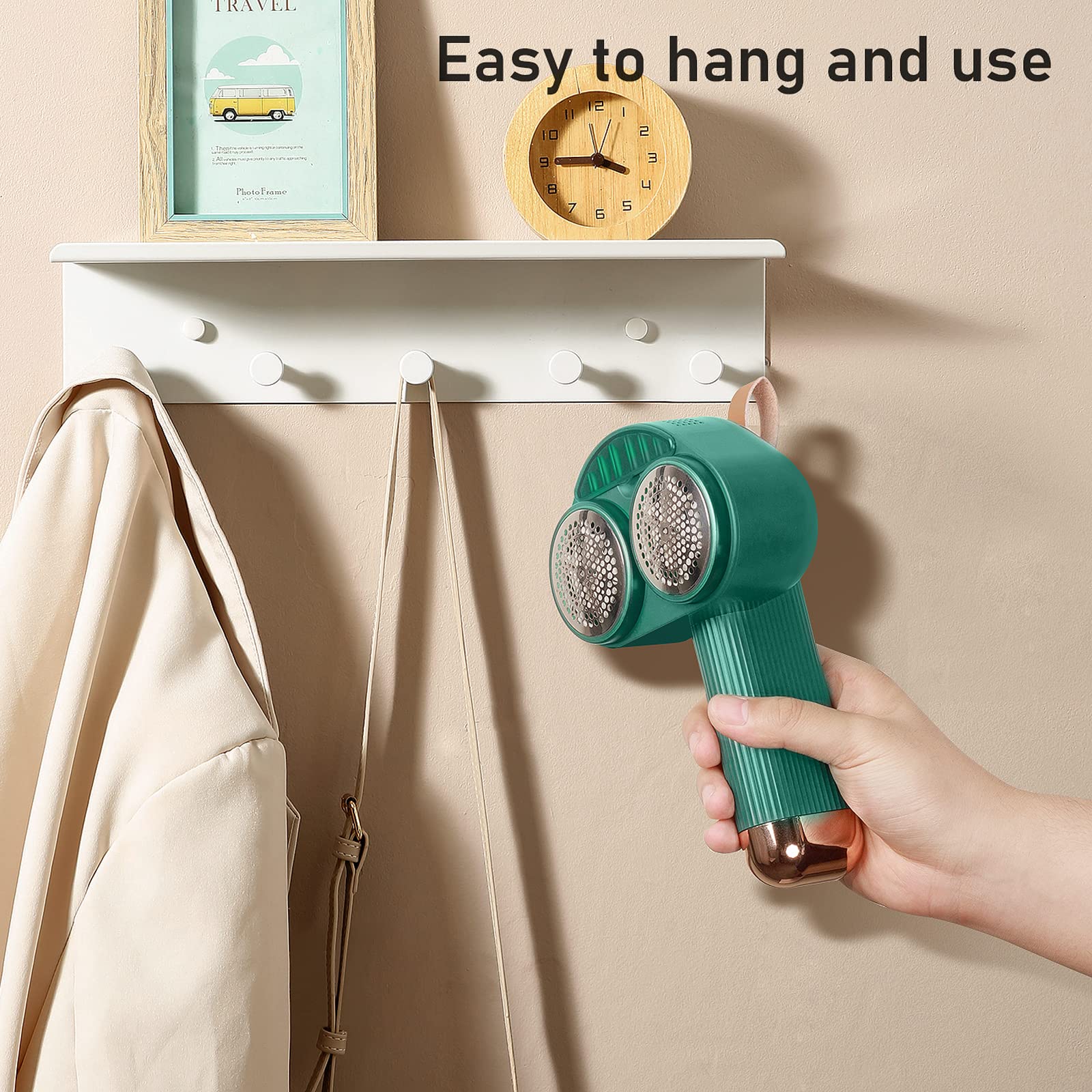 Fabric Shaver and Lint Remover, Dual-Head Lint Shaver Sweater Shaver with Dual-6-Leaf Blades, Rechargeable Electric Sweater Shaver Lint Ball Shaver