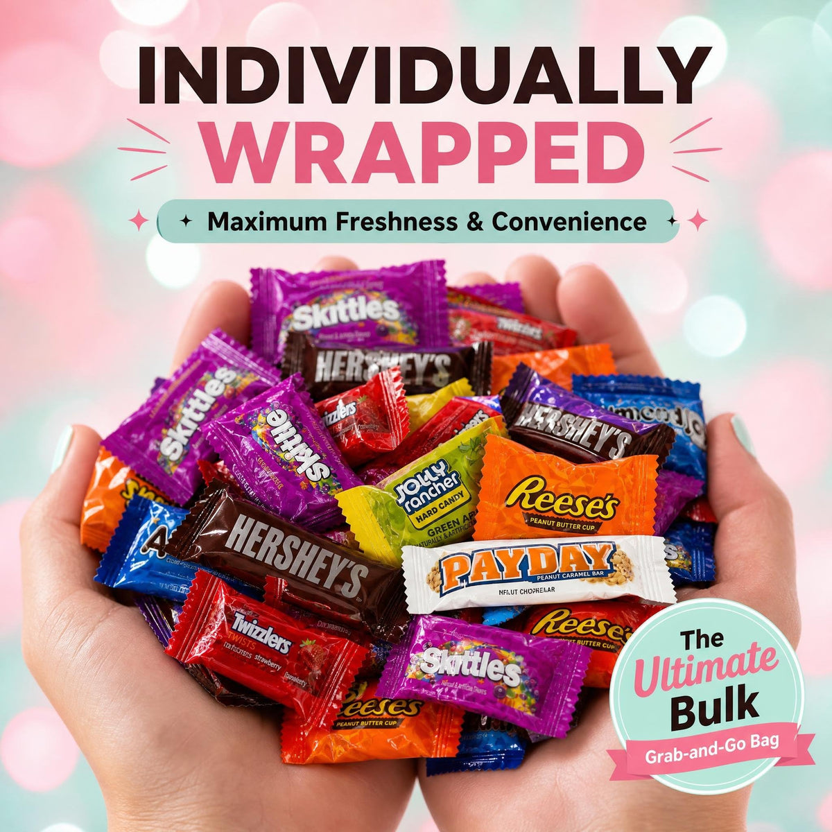 Bulk Pinata Candy & Chocolate Variety Pack, 2 Lb Individually Wrapped Mix