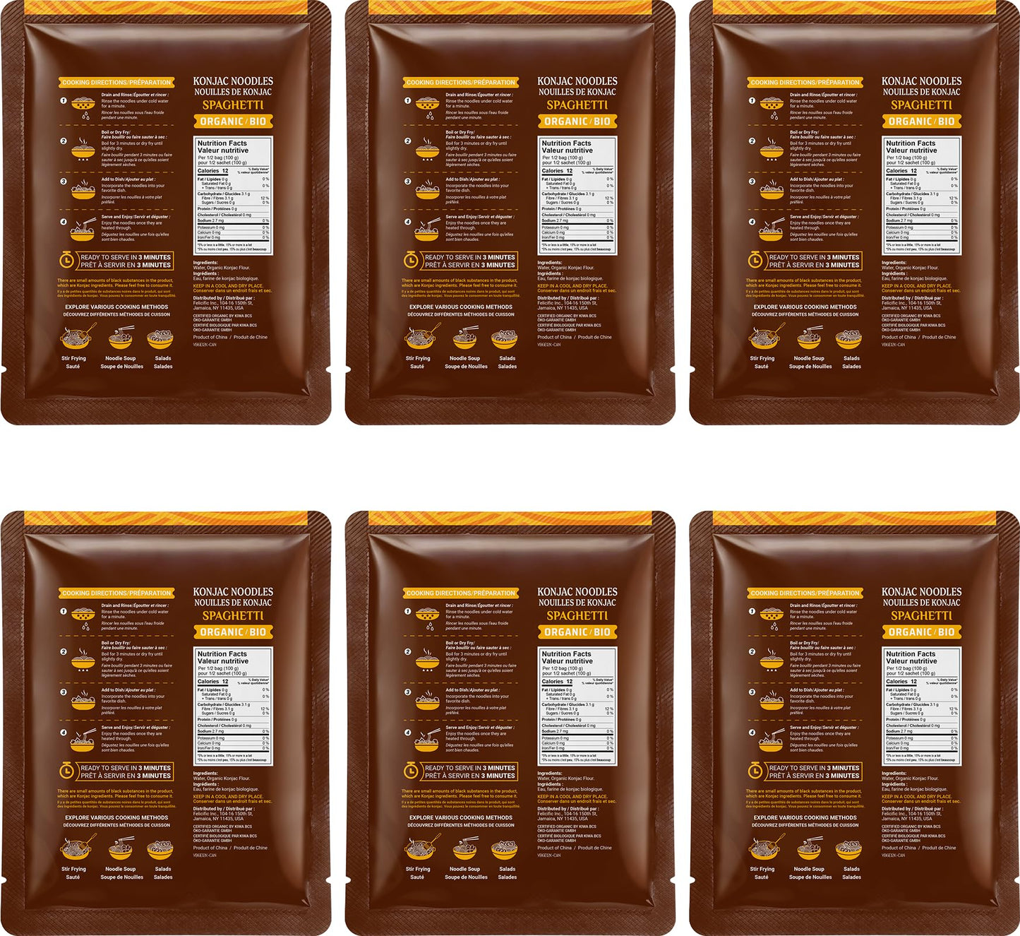 52USA Organic Konjac Spaghetti Noodle, 6-Pack (52.8 oz Total) - USDA Organic Shirataki Pasta, Low Carb, Keto Friendly, Vegan, Sugar-Free, Gluten-Free