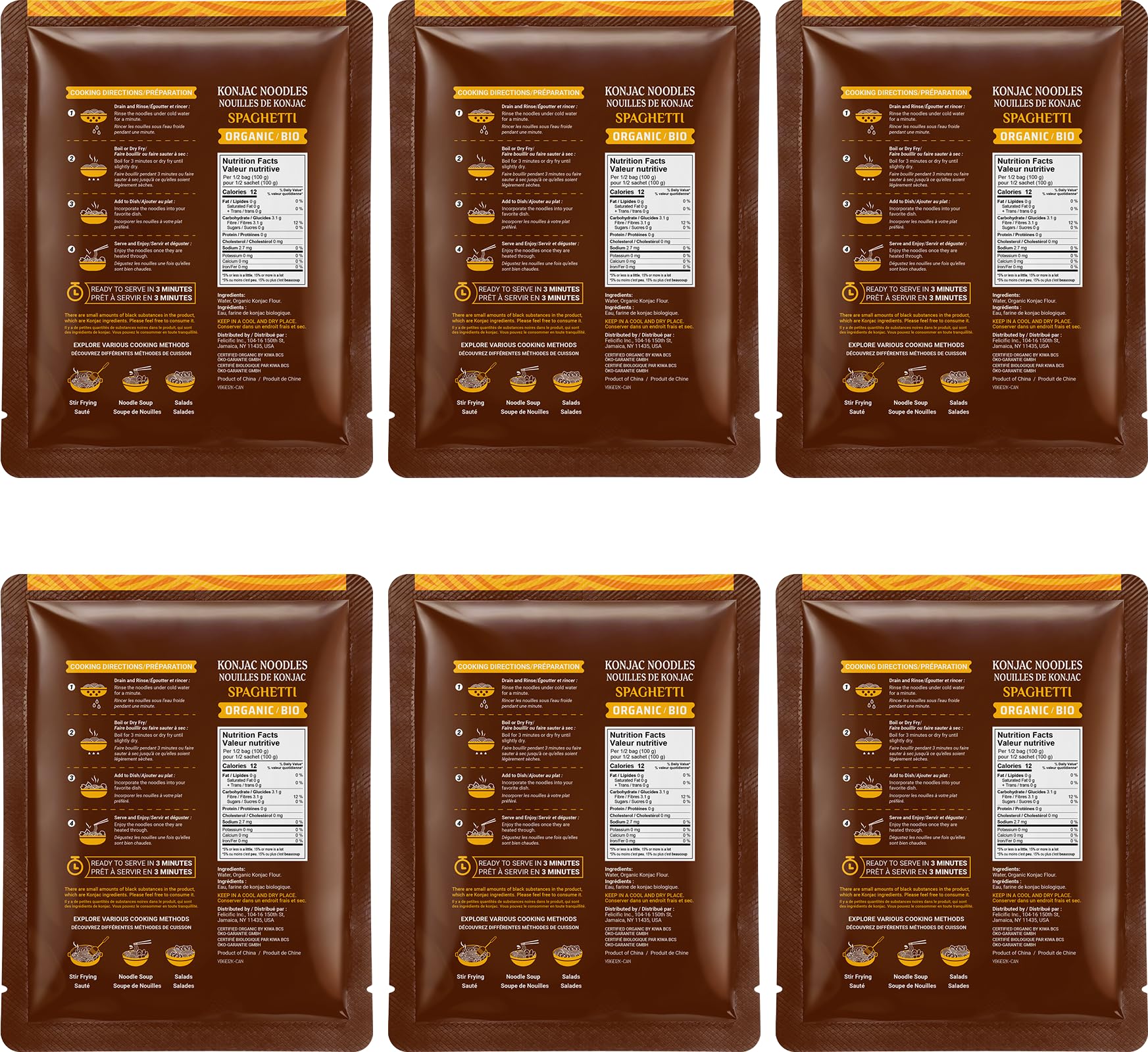 52USA Organic Konjac Spaghetti Noodle, 6-Pack (52.8 oz Total) - USDA Organic Shirataki Pasta, Low Carb, Keto Friendly, Vegan, Sugar-Free, Gluten-Free