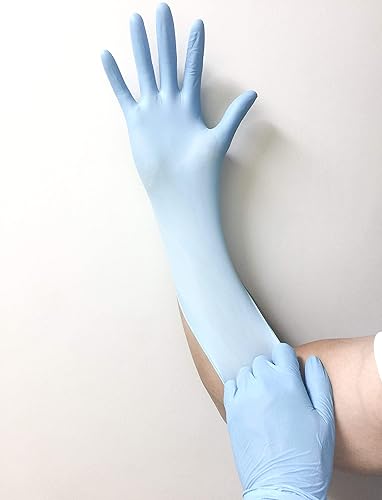 Infi-Touch, Blue Multi Purpose, Medium Duty Disposable Nitrile Gloves, 9.5" Length, Powder-Free, (100 Count) - Large