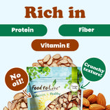 Food to Live Dry Roasted Natural Sliced Almonds with Himalayan Salt, 1.5 Pounds - Unblanched Nuts, Oven Toasted, Lighly Salted, No Oil Added, Perfect