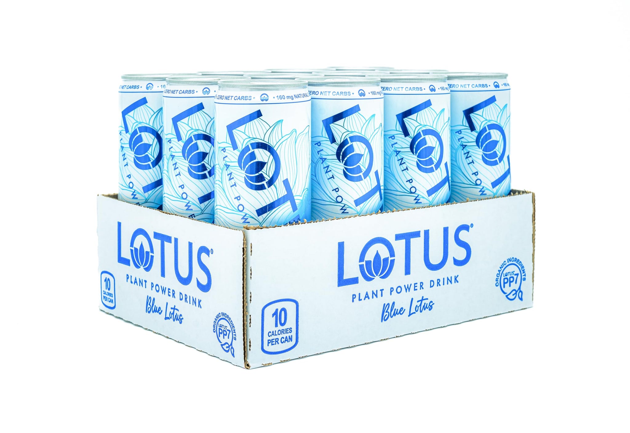 Blue Lotus Plant Power Drink™ | Sugar Free, Low Calorie | 160 mg Natural Caffeine from Green Coffee Bean | Plant-Based Ingredients | Zero Sugar | 10