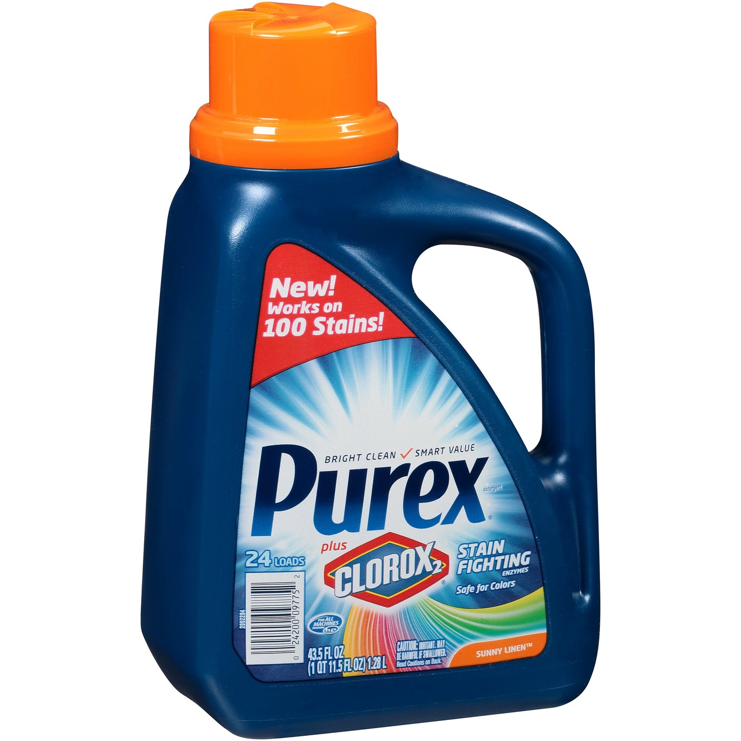 Purex + Clorox 2 Laundry Detergent, 43.5 Ounce