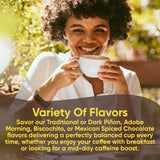 New Mexico Piñon Naturally Flavored Coffee K Cups Variety Pack - Medium & Dark Roast 100% Arabica K-Cup Capsules - Recyclable Single Serve Coffee Pods