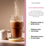 Flat Tummy Shakes - Chocolate, 20 Servings - Post GLP-1 Protein Supplement, High Protein, Zero Sugar, Keto-Friendly Meal Replacement with Clinically