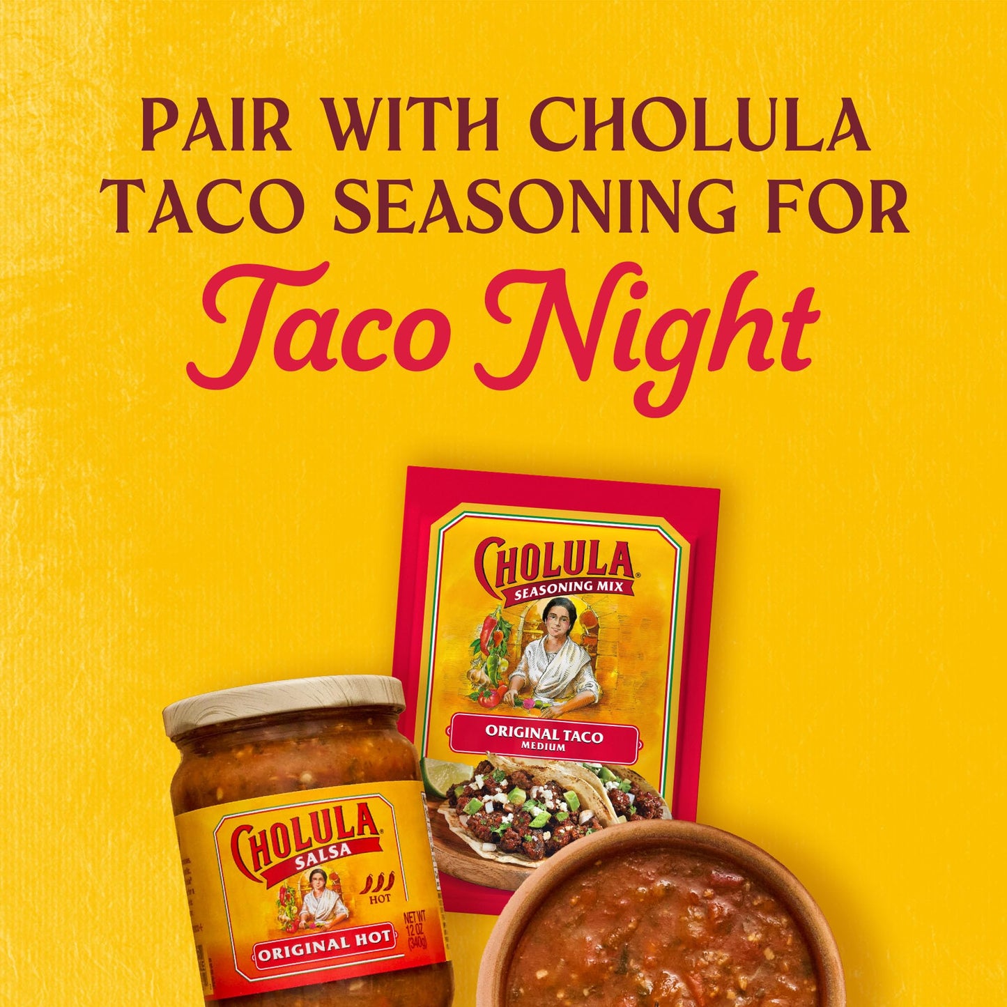 Cholula Salsa, Original Hot, Spicy Salsa For Tacos, Enchiladas, Queso, Fajitas, Burritos, Nachos and More, 12 oz