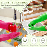 Gdotmely 3 Pairs Rubber Dishwashing Gloves,Rubber Cleaning Gloves, Reusable Kitchen Glove for Household,Waterproof