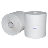 SunnyCare #5103 White One-Ply Hard Wound Paper Roll Towels 8"x800' ; 6 Rolls/case
