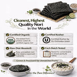 Raw Organic Nori 100 Sheets Pack - Certified Vegan, Raw, Kosher Sushi Wrap Papers - Premium Unheated, Un Cooked - NOT Toasted - BULK BUY save!