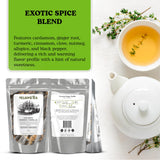 Nelson's Tea - Coconut Ginger Vanilla - Oolong tea, pu'erh tea, cardamom seeds, ginger root, turmeric, cinnamon, ginger, clove, nutmeg, allspice