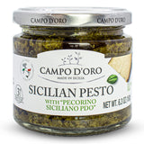 CAMPO D'ORO - Basil Pesto with Pecorino, Sicilian Creamy Pesto, 6.35 oz