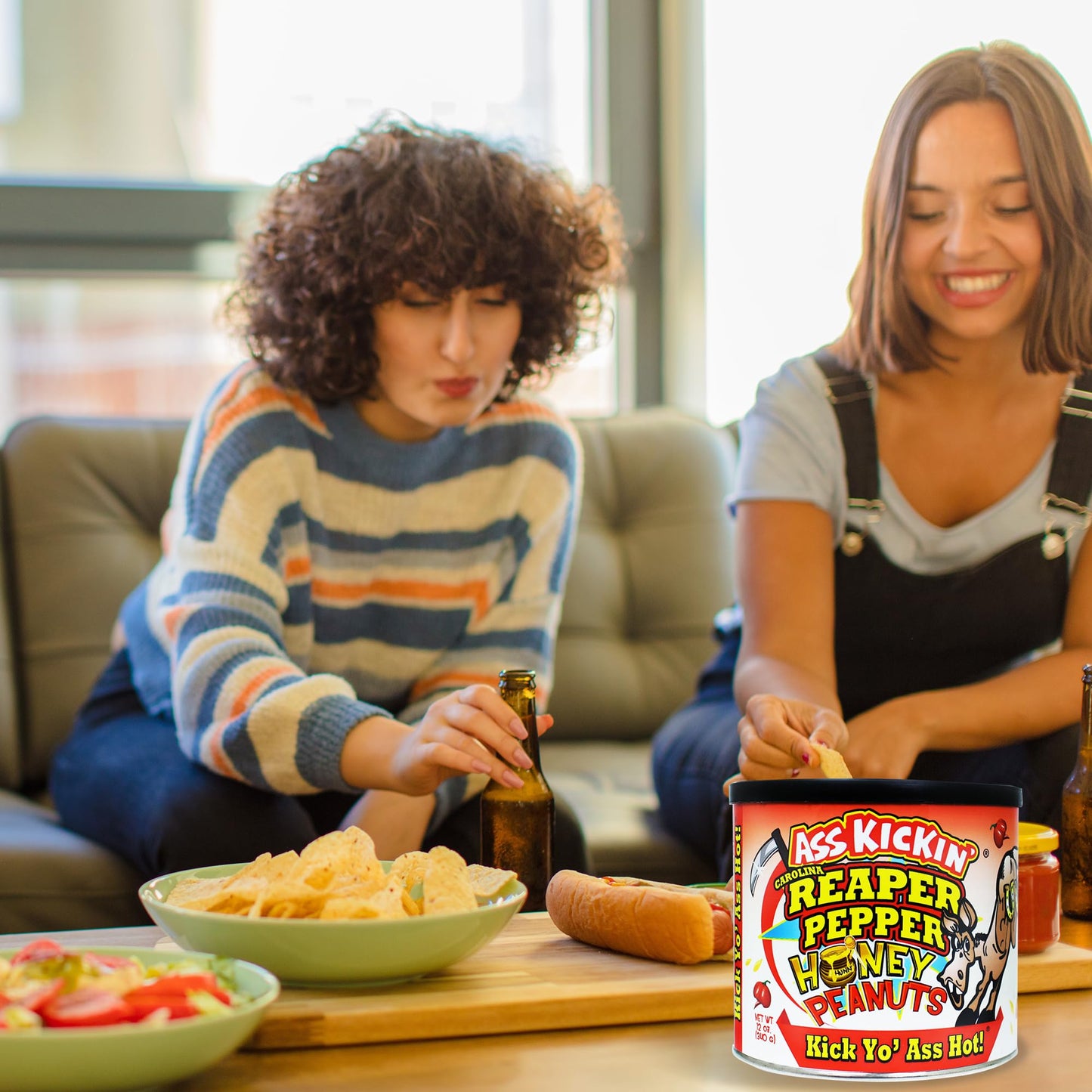 ASS KICKIN’ Carolina Reaper Spicy Hot Peanuts - 12oz - Ultimate Spicy Gourmet Gift Peanuts - Try if you dare!
