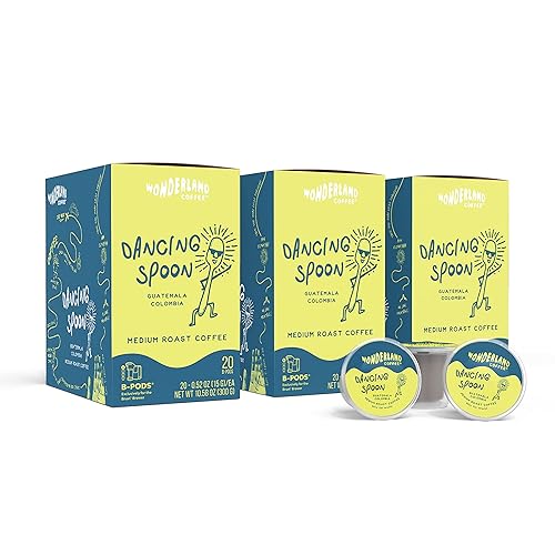 Wonderland Coffee | Dancing Spoon Coffee B-Pods | Only Compatible with Bruvi Single-Serve Coffee Brewer | Includes 60 Pods