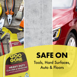 Goo Gone Heavy Duty Cleaner & Degreaser Spray With Microfiber Cleaning Towel - Cuts Through Tough Grease, Oil & Grime - 32 Oz (2 Pack + Towel)