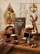 KAHIDJI Premium Mushroom Coffee with Collagen, 10 Mushroom Blend, Instant Coffee Mix, Caramel Macchiato Flavor, 180g