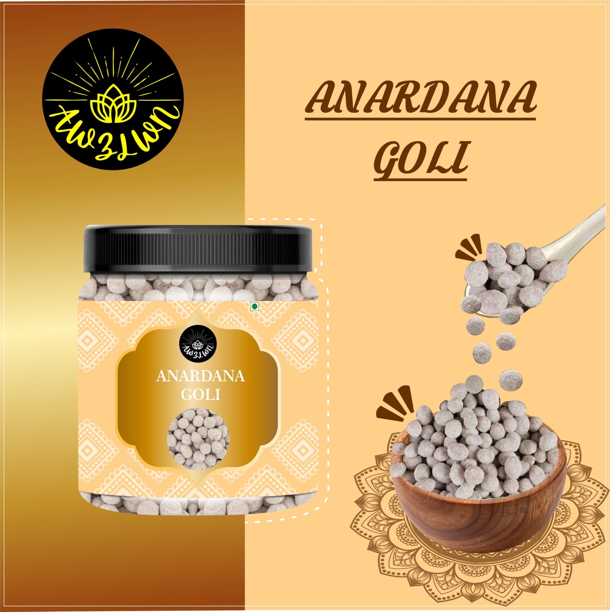 AWZLWN Natural Anardana Goli 5.29 OZ (150 GM) | Set oF 1 | AWZLWN