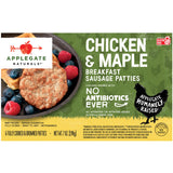 Applegate Naturals Chicken & Maple Breakfast Sausage Patties, Fully Cooked, 7oz (Frozen)