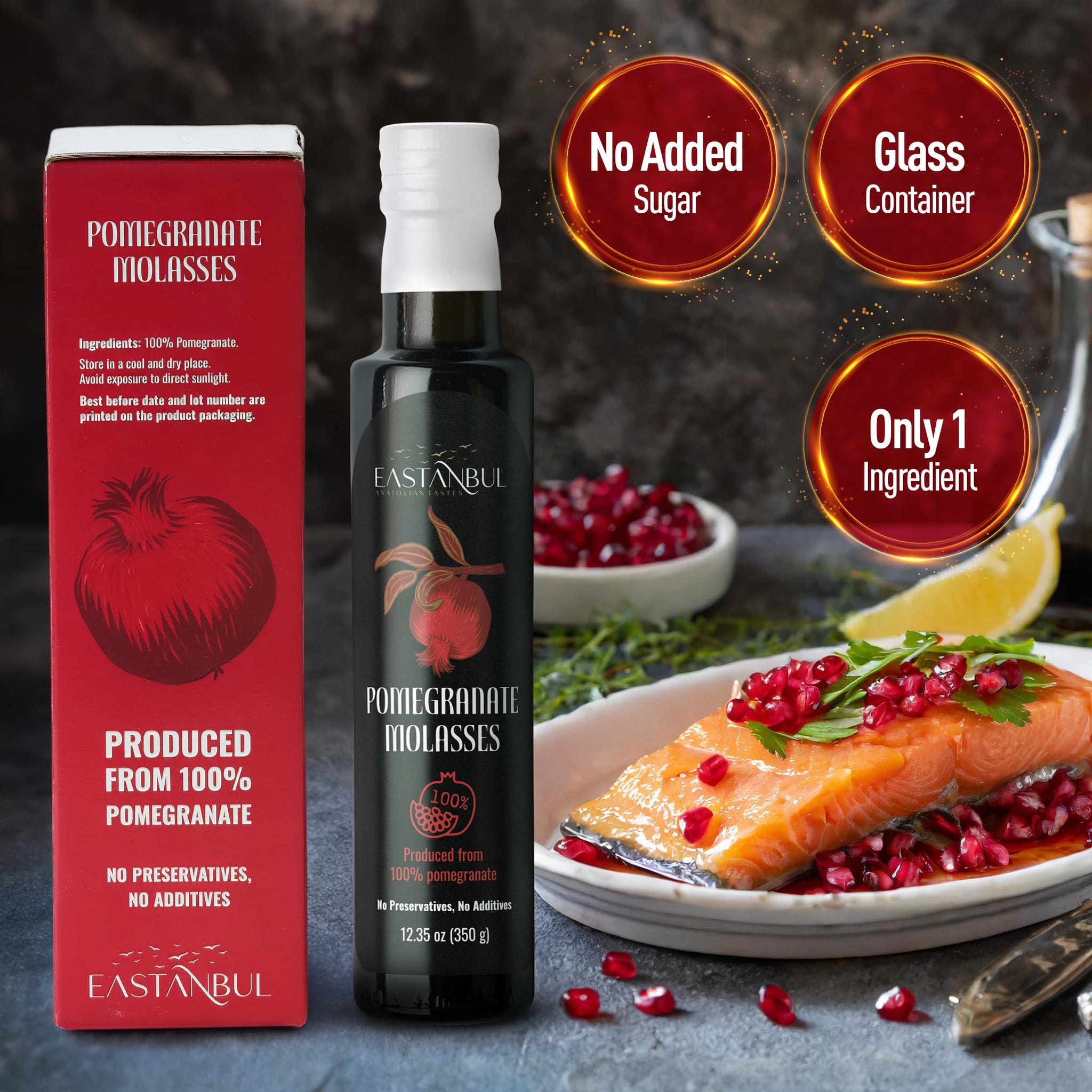 Eastanbul Pomegranate Molasses, No Added Sugar, Natural, 12.35oz