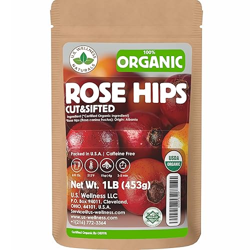 Rose Hips Tea - 1 LB (16 oz) | Real Wild Harvest | 100% USDA Certified Organic | Cut and Sifted Albanian Rose Hips Shells | Aroma-Rich Seedless
