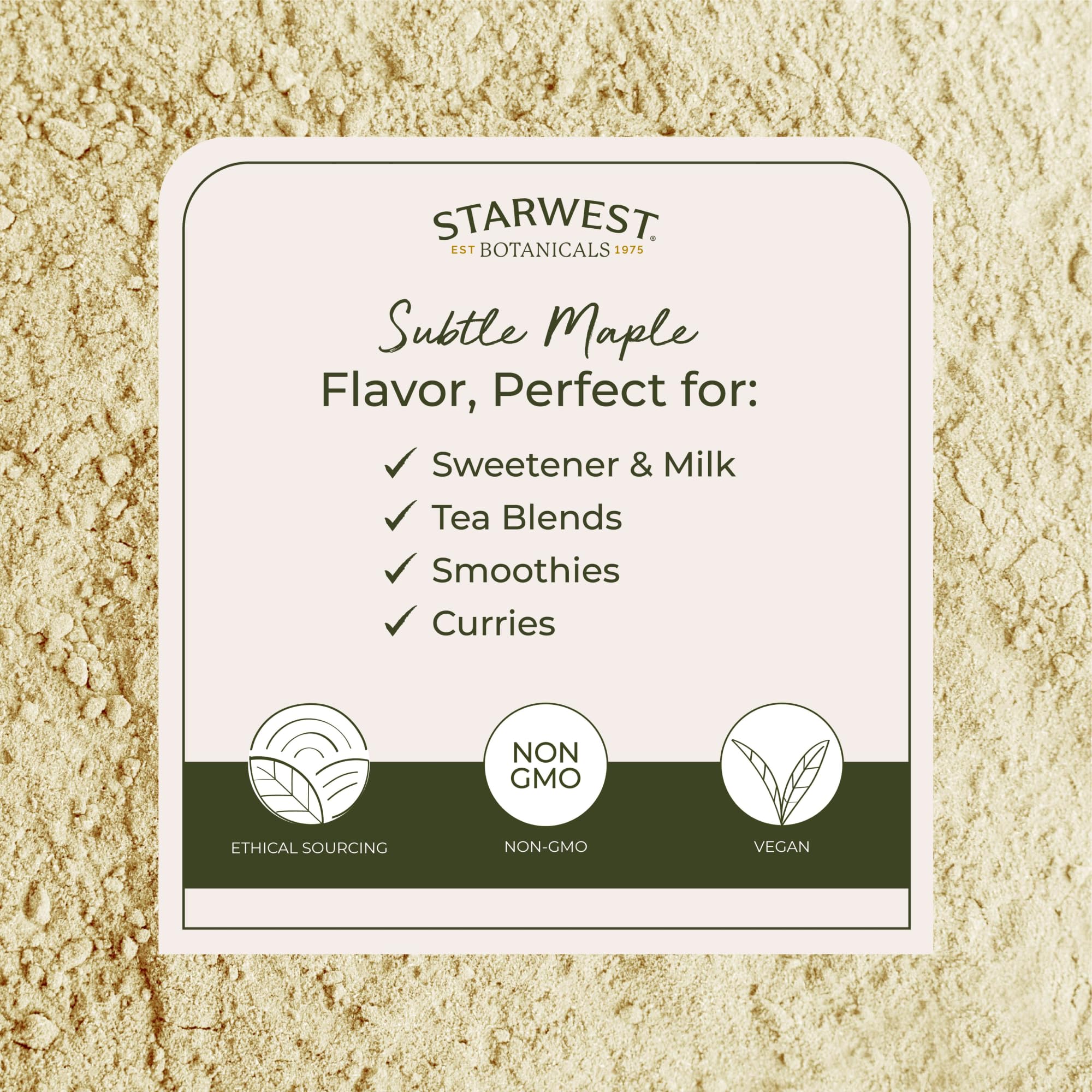 Starwest Botanicals Organic Fenugreek Seed Powder - Dried Spice for Seasoning & Cooking, Use for Curry, Tea, Stew, & Bread, Sweet & Nutty Flavor
