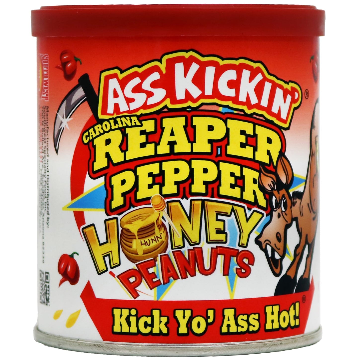 ASS KICKIN' Roasted Spicy Hot Peanuts - 4.25 oz - Ultimate Spicy Gourmet Gift Peanuts - Try if you dare! (Carolina Reaper)