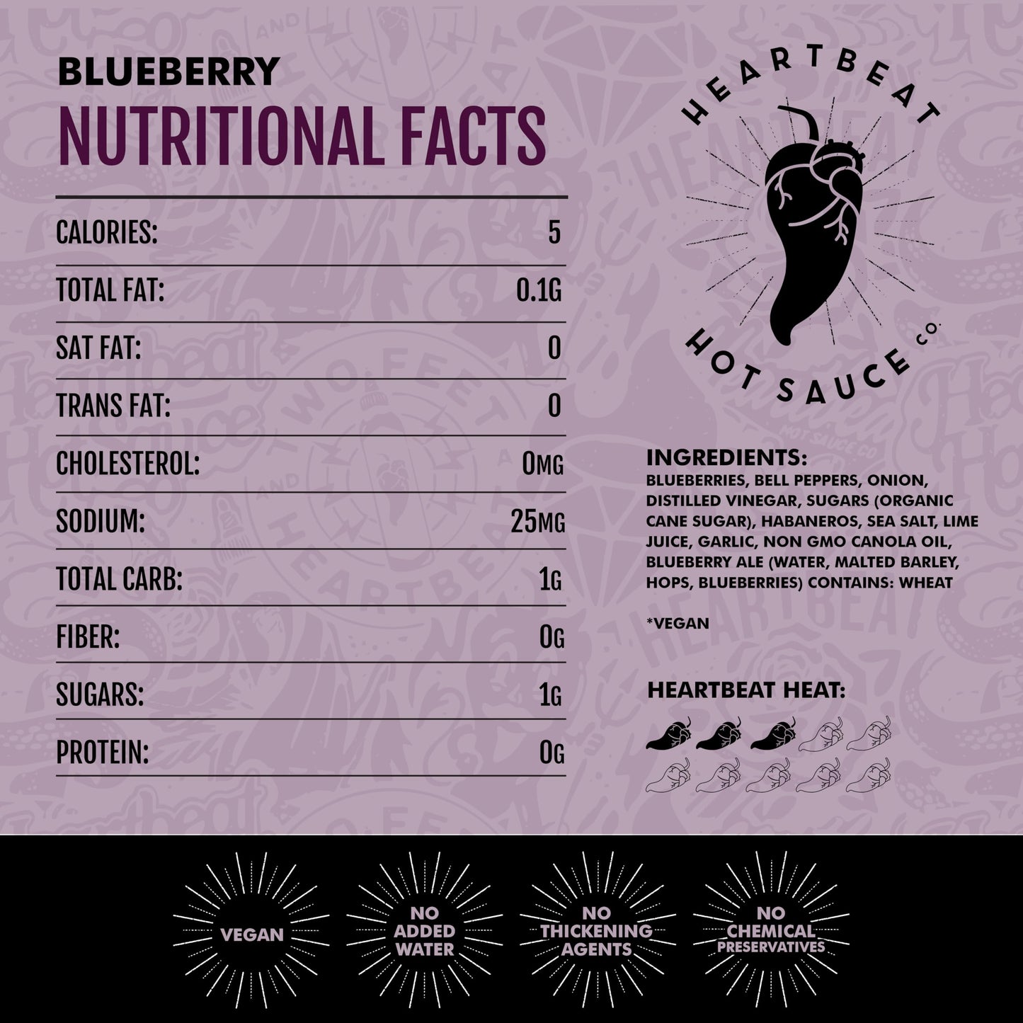 Heartbeat Hot Sauce Co. | Blueberry Habanero, 6 oz. 3 pack