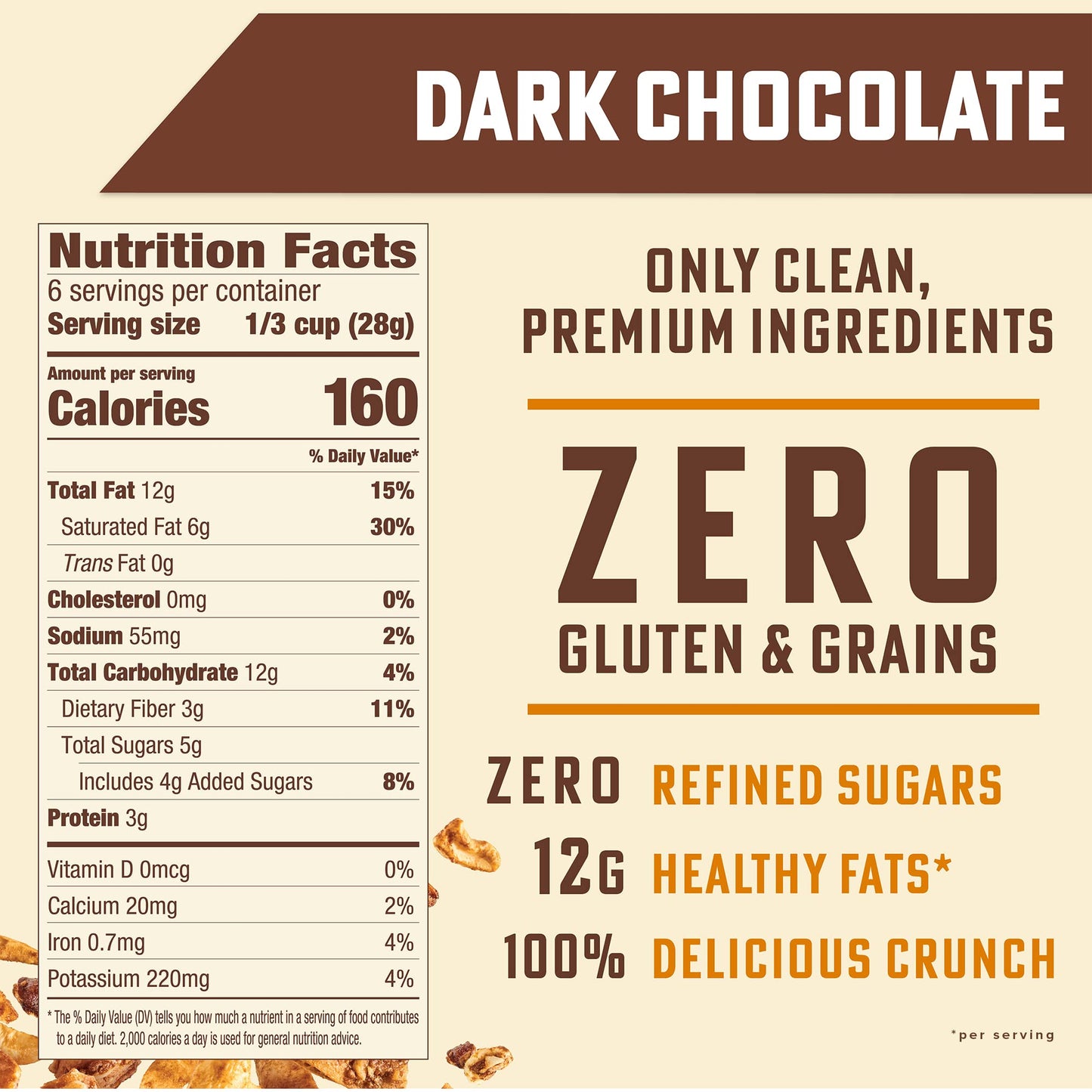 B. Fine Foods Grain-Free Crunchy Granola Snack of Coconut, Saba Chips & Premium Nuts - UnGranola Dark Chocolate - Zero-Refined Sugar, Gluten-Free