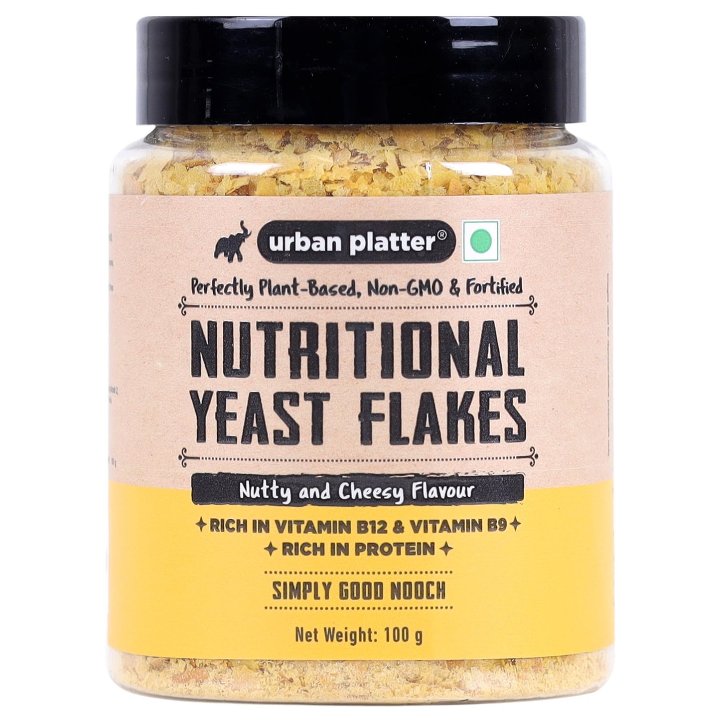 Urban Platter Nutritional Yeast Flakes | 3.53 Oz (100g) | Rich in B Vitamins & Protein | Gluten-Free, Non-GMO, Plant-Based Seasoning | Nutty & Cheesy