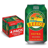 Reed's Extra Ginger Beer, Pack of 4 (12 fl oz Can each) - Non-Alcoholic Jamaican Real Sugar Brew Made w/ Fresh Organic Ginger Root - Ideal for Moscow