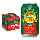 Reed's Extra Ginger Beer, Pack of 4 (12 fl oz Can each) - Non-Alcoholic Jamaican Real Sugar Brew Made w/ Fresh Organic Ginger Root - Ideal for Moscow
