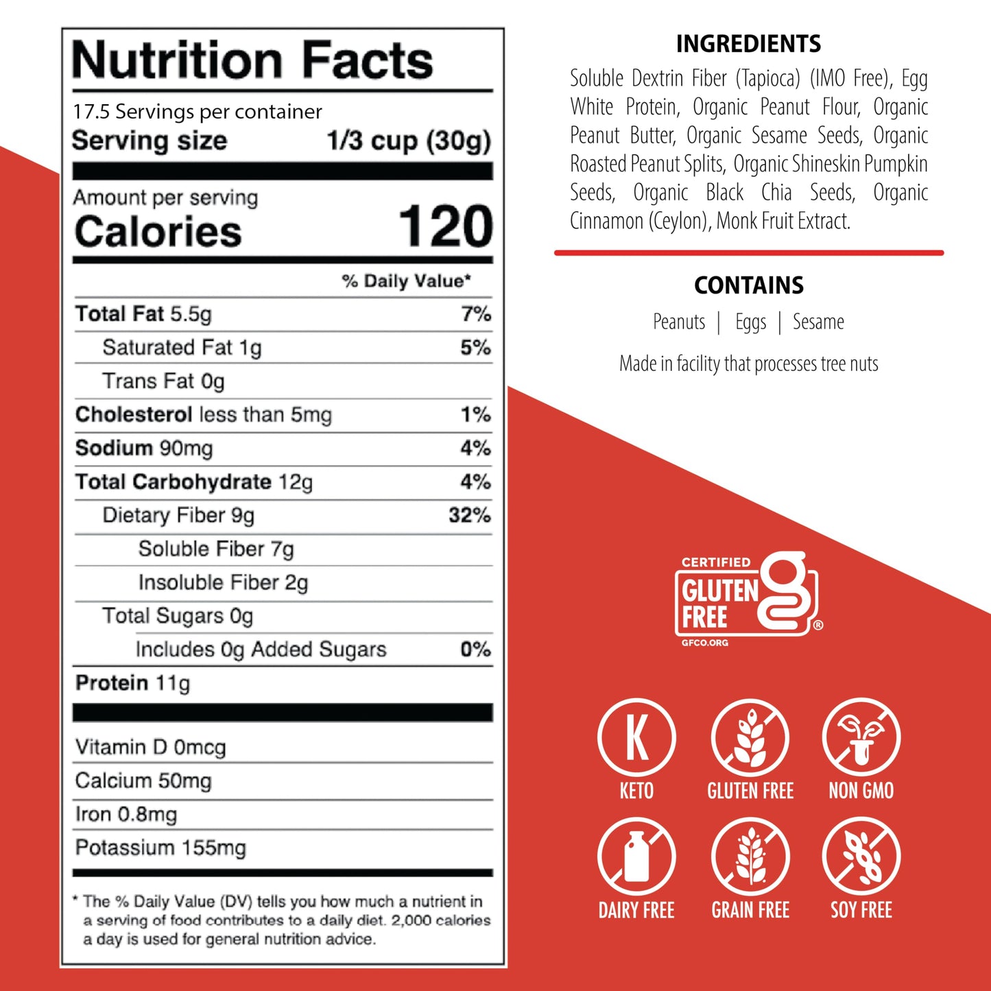 Julian Bakery® ProGranola® Cereal | Peanut Butter Cluster | 12g Protein | 2 Net Carbs | Gluten-Free | Grain-Free | 3 Pack