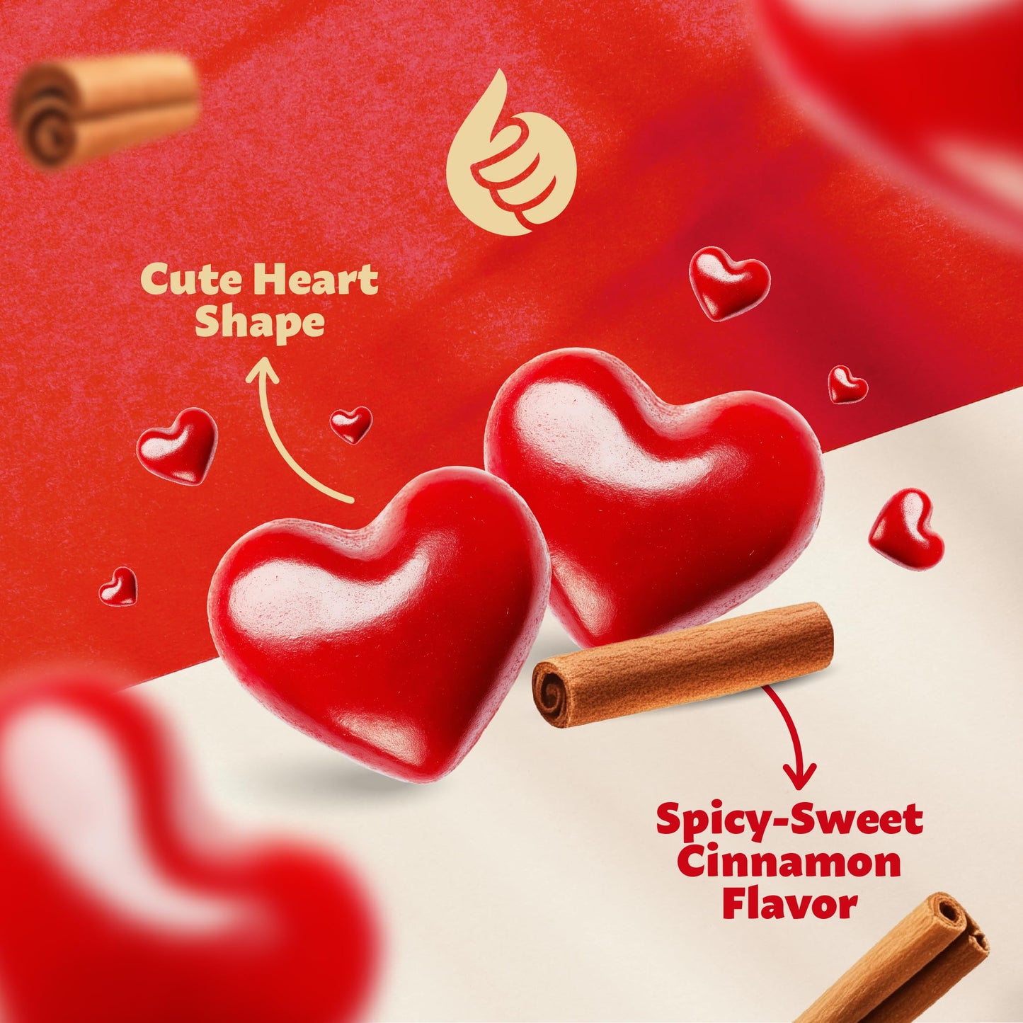 Cinnamon Hearts | 3 Pound Bag | Hot Cinnamon Candy Bulk | Heart Shaped Candy Bits for Baking, Decorating, Gifting, and Snacking | Traditional Spicy