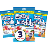 Welch's Juicefuls Juicy Fruit Snacks, Mixed Fruit, Fruit Gushers, Gluten Free, 4 Oz Sharing Size Bags (Pack of 3)