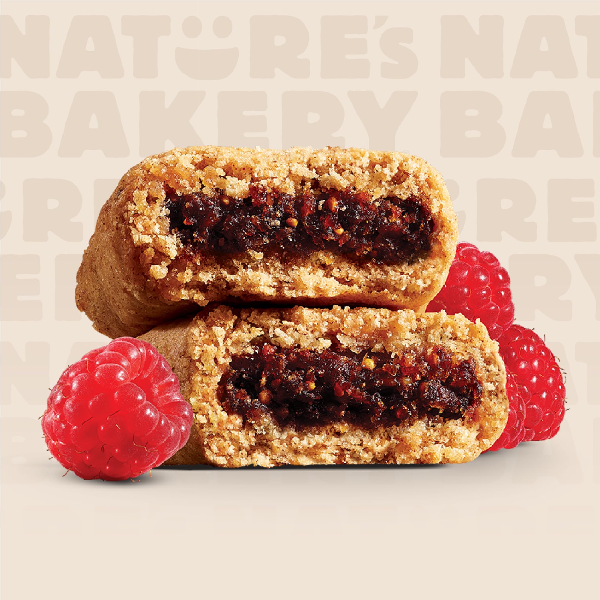 Nature’s Bakery Gluten Free Fig Bars, Raspberry, Real Fruit, Vegan, Non-GMO, Snack Bar, 1 box with 6 twin packs (6 twin packs)