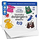 Miss Mouth's Laundry Detergent Sheets - 60 Loads, Unscented - Hypoallergenic & Sensitive Skin Friendly Laundry Sheets - Pediatrician & Dermatologist