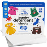 Miss Mouth's Laundry Detergent Sheets - 60 Loads, Unscented - Hypoallergenic & Sensitive Skin Friendly Laundry Sheets - Pediatrician & Dermatologist